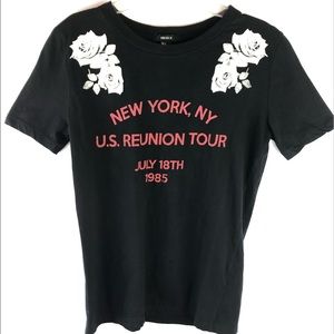 ❤️ New York Tour Stretch Baby Tee with Rose